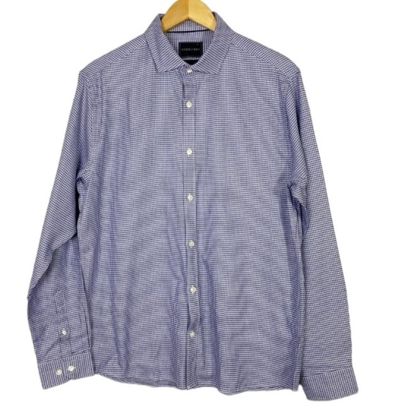 NEW Stitch Note Gingham Plaid Egyptian Cotton Shirt - Picture 2 of 8